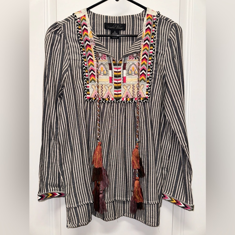 NWOT Brandon Thomas Anthropologie Bohemian Top Sz Small